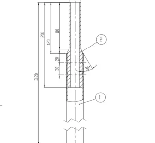 ACCPDA5 - Catarg otel galvanizat h=3ml, Ø40