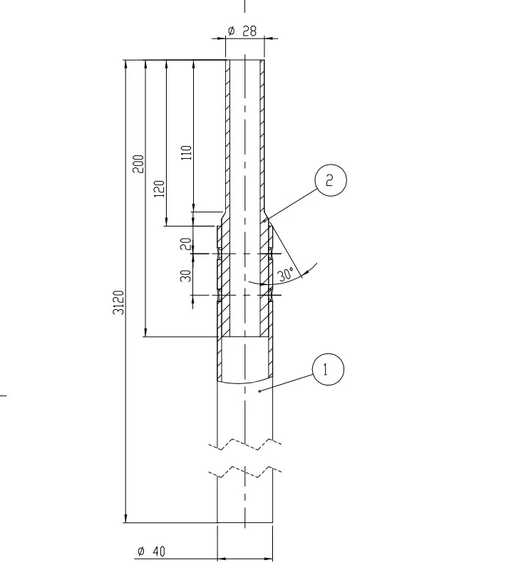 ACCPDA5 - Catarg otel galvanizat h=3ml, Ø40