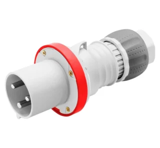 GW61021H - FIȘĂ DREAPTĂ HP - IP44IP54 - 3P+N+E - 63A - 380-415V 5060HZ - ROȘU - 6H - TERMINAL MANTA