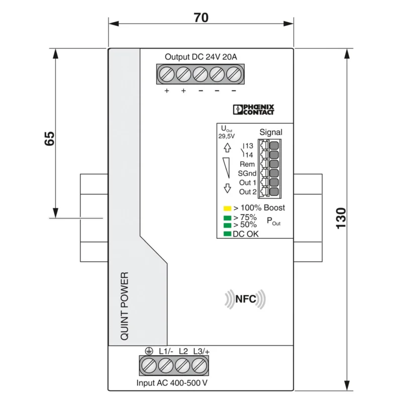 2907071 - QUINT4-UPS24DC24DC20 - Sursă de alimentare neîntreruptibilă (2)