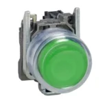 XB4BP31 - Buton Complet Proeminent Verde Ø22, Revenire cu Arc, 1No, Nemarcat