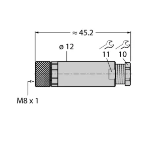 B5133-0 - Conector demontabil Conector mamă M8 × 1Ø 8-mm, drept