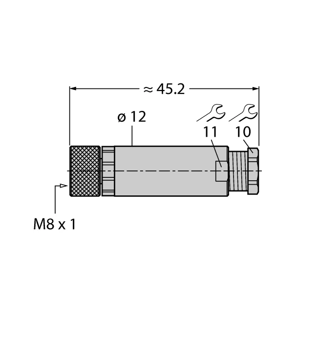 B5133-0 - Conector demontabil Conector mamă M8 × 1Ø 8-mm, drept