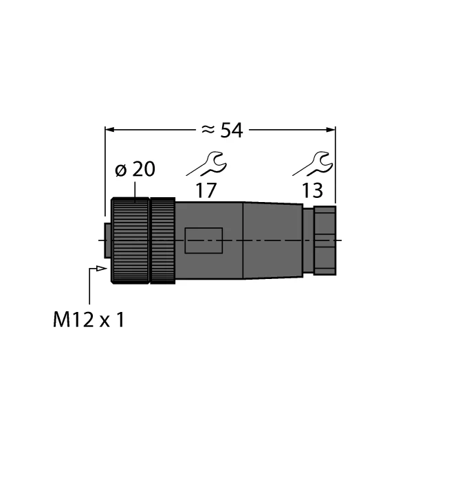 B8141-0 - Conector demontabil Conector mamă M12 x 1, drept