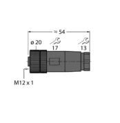 B8151-0 - Conector demontabil Conector mamă M12 x 1, drept