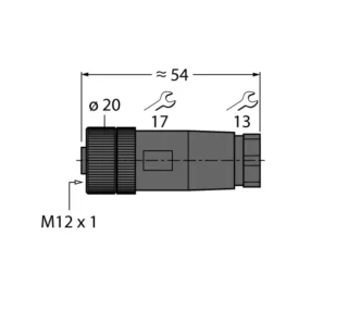 B8151-0 - Conector demontabil Conector mamă M12 x 1, drept