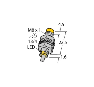 NI5-M08K-AP6X - Senzor inductiv 5mm, M8x1, cablu 2m