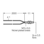 PBT26U - Fibra optica difuza, M3x0.5, 2 metri