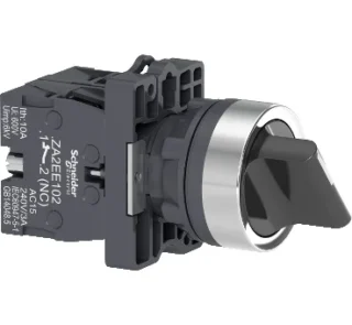 XA2ED25 - Selector, maner scurt, 2 pozitii,stay put, 1 NO+1NC