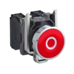 XB4BA4322 - Buton Complet Incastrat Rosu Ø 22, Revenire cu Arc, 1Nc, „O”