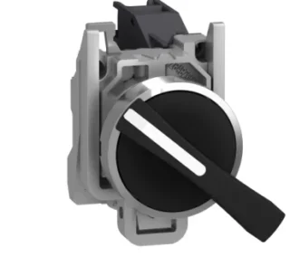 XB4BJ21 - Selector Complet Negru Ø22, cu Oprire In 2 Pozitii 1No