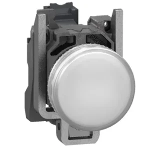 XB4BVB1 - Lampa pilot complet alba Ø22 lentile netede cu LED integral 24V