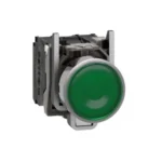 XB4BW33B5 - Buton luminos verde, incastrat complet Ø22 cu revenire cu arc 1NO+1NC 24V