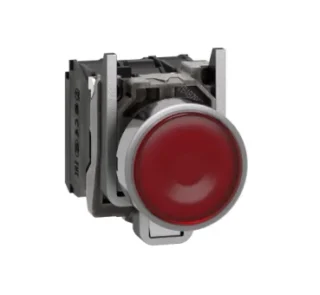 XB4BW34M5 - Buton luminos rosu, incastrat complet Ø22 cu revenire cu arc 1NO+1NC 220, 240V