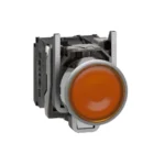 XB4BW35M5 - Buton iluminat Complet Incastrat portocaliu Ø 22, Revenire cu Arc, 1No+1Nc 220, 240 V
