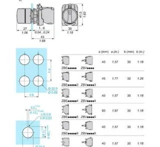 XB5AD2 - COMUTATOR SELECTOR 230VAC 2AMP XB5 +OPTIUNI