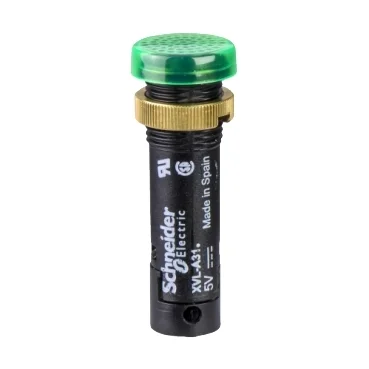 XVLA333 - Lampa Pilot Ø12, Ip40Ip65, Verde, Led Acoperit Inclus, 24 V, Papuci