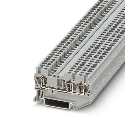 3031241 - ST 2,5-TWIN - Clema sir conexiune cu arc, 2.5mmp, 3 conexiuni gri