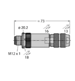 FW-M12ST5D-G-SB-ME-SH-8 Conector demontabil tată M12 × 1, drept