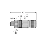 FW-M8ST4-G-SB-ME-SH-6.5 Conector demontabil tată M8 × 1Ø 8-mm, drept
