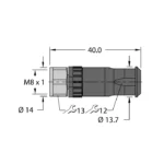FW-PRKPM0320-SA-S-0406 Conector demontabil, mamă M8 × 1Ø 8-mm, drept